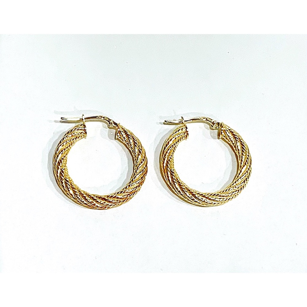 Gold plated Sterling Silver 925 1.5” hoop earrings